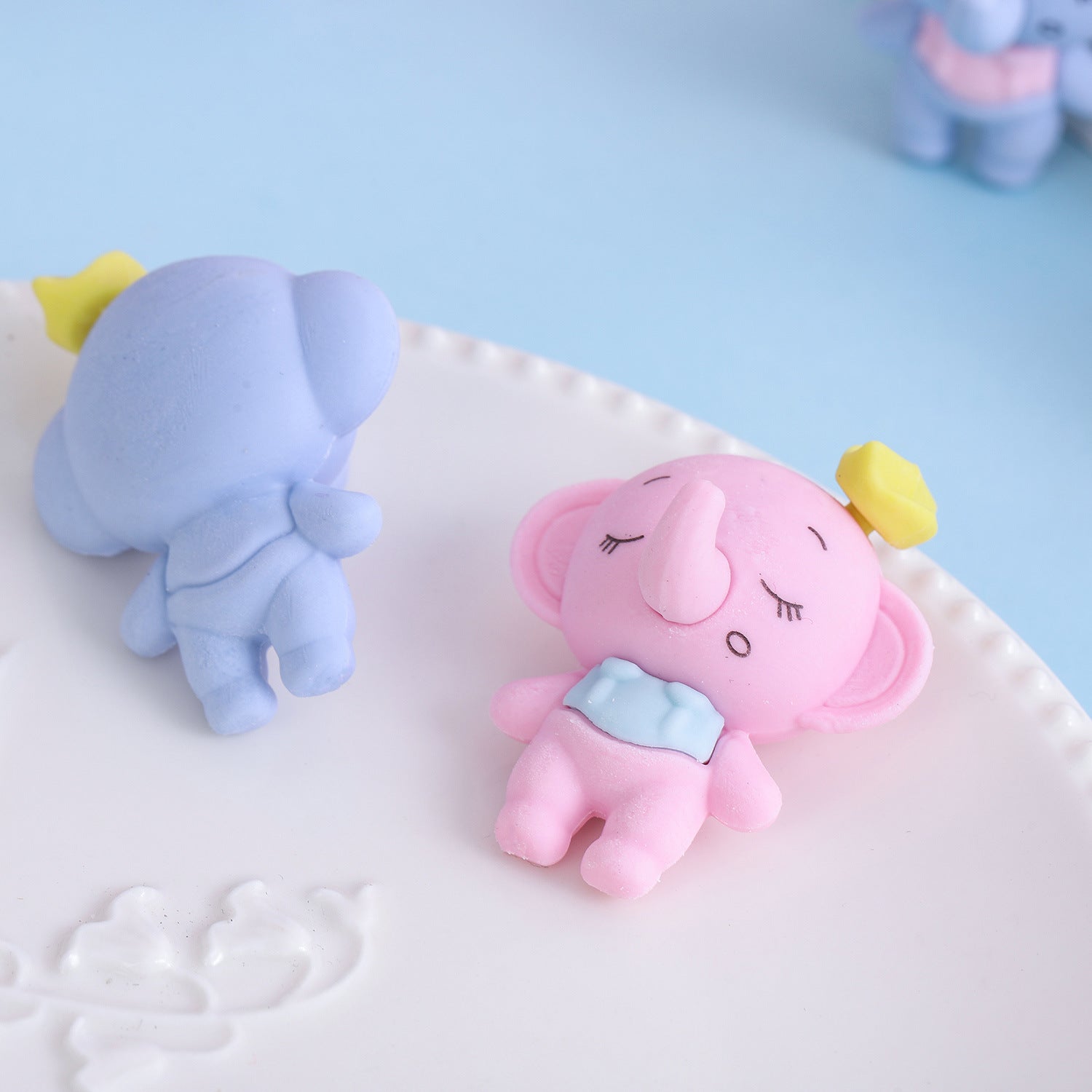 Wholesale New Cute Candy Color Elephant Shape TPR Eraser
